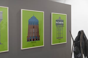 Set de 3 láminas de los depósitos elevados de agua de Madrid