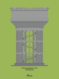 Image 4 of Set de 3 láminas de los depósitos elevados de agua de Madrid (fondo color)
