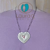 Image 3 of a mended GREEN & CREAM heart