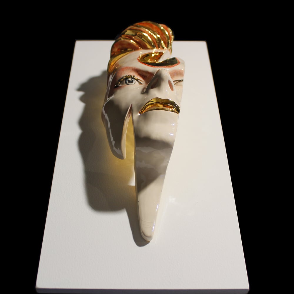 Gold Edition 'Ziggy Flash' David Bowie Face Sculpture