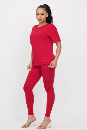Image of KICKBACK 2 PC LEGGINGS SET (RED)
