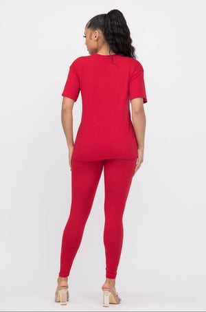 Image of KICKBACK 2 PC LEGGINGS SET (RED)