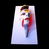 Image 5 of LED 'Ziggy Flash' David Bowie Painted Ceramic Face Sculpture