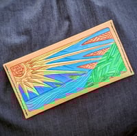 Image 1 of Flap Pouch - Sun and Sea (Painted leather)