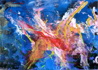 Image 1 of Space abstract A small acrylic on paper