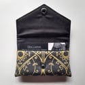 Small Credit Card Wallet with Yellow Ornament Print