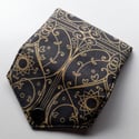 Small Credit Card Wallet with Yellow Ornament Print