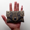 Small Credit Card Wallet with Yellow Ornament Print