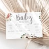 Boho Floral Baby Prediction Game Cards 