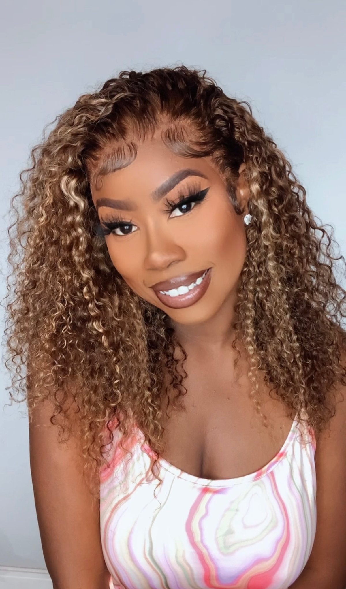 Image of 13x4 Highlight Curly Highlight Bob - 14” 