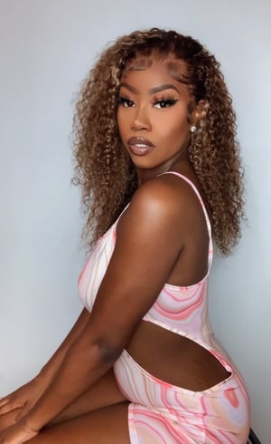 Image of 13x4 Highlight Curly Highlight Bob - 14” 
