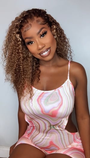 Image of 13x4 Highlight Curly Highlight Bob - 14” 