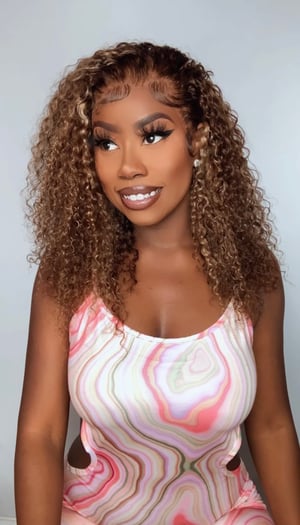 Image of 13x4 Highlight Curly Highlight Bob - 14” 