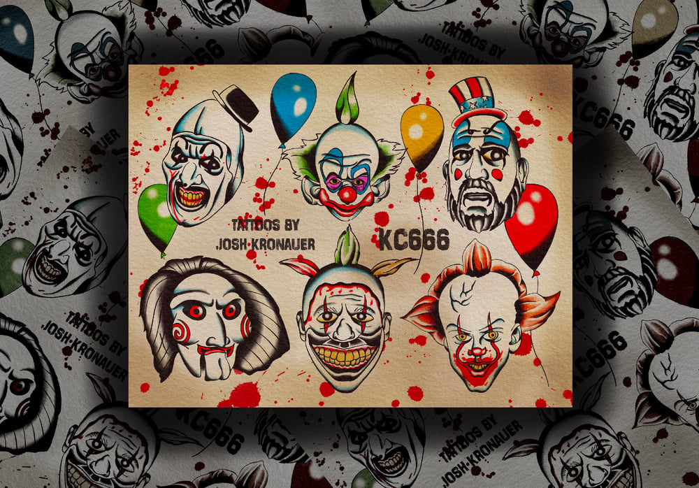 Image of Killer Clowns Flash Sheet Print