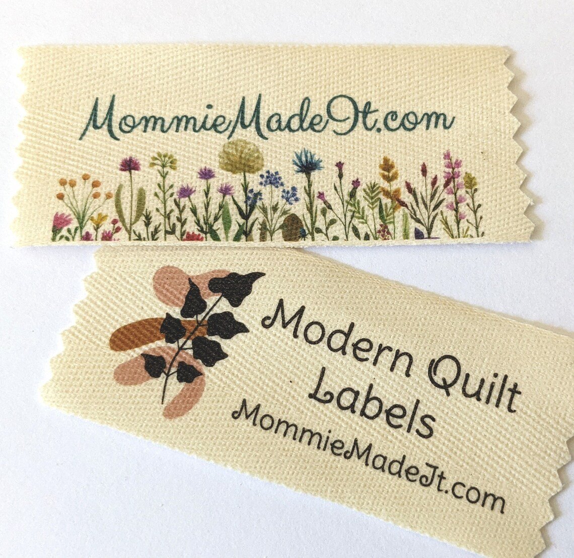 Classic Botanical Frame Quilt Label Large Personalized Quilting Tags on  Organic Cotton Custom Labels for Handmade Items 