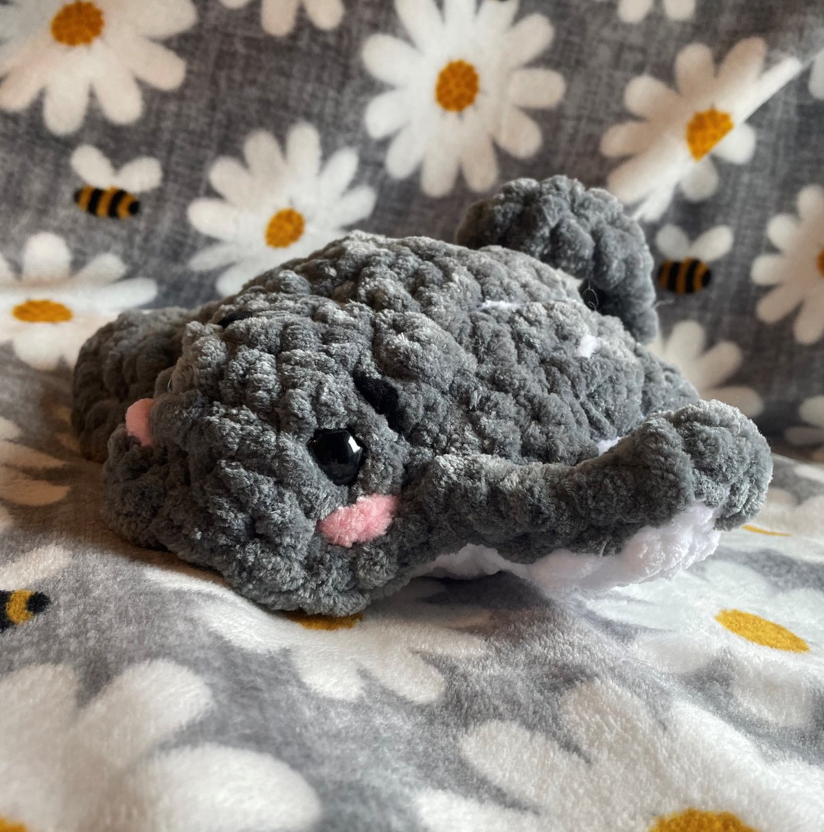 Image of Large Fluffy Crochet Manta Ray