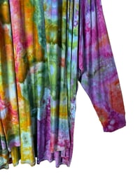 Image 5 of 4X PLUS Jersey Knit Open Cardigan in Euphoria Watercolor Ice Dye