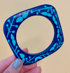 Hand Painted Wooden Bangle Bracelet (minor imperfections to be expected) BLUE