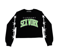 Image 2 of WORK IS WORK CROPPED LONG-SLEEVE