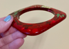 Hand Painted Wooden Bangle Bracelet (minor imperfections to be expected) RED
