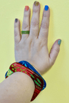 Hand Painted Wooden Bangle Bracelet (minor imperfections to be expected) RED