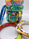 Hand Painted Wooden Bangle Bracelet (minor imperfections to be expected) RED