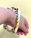 Hand Painted Wooden Bangle Bracelet (minor imperfections to be expected) WHITE