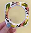 Hand Painted Wooden Bangle Bracelet (minor imperfections to be expected) WHITE