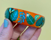 Hand Painted Wooden Bangle Bracelet (minor imperfections to be expected) TROPICAL 