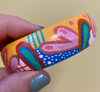 Hand Painted Wooden Bangle Bracelet (minor imperfections to be expected) WACKY