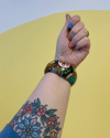 Hand Painted Wooden Bangle Bracelet (minor imperfections to be expected) BUNNY