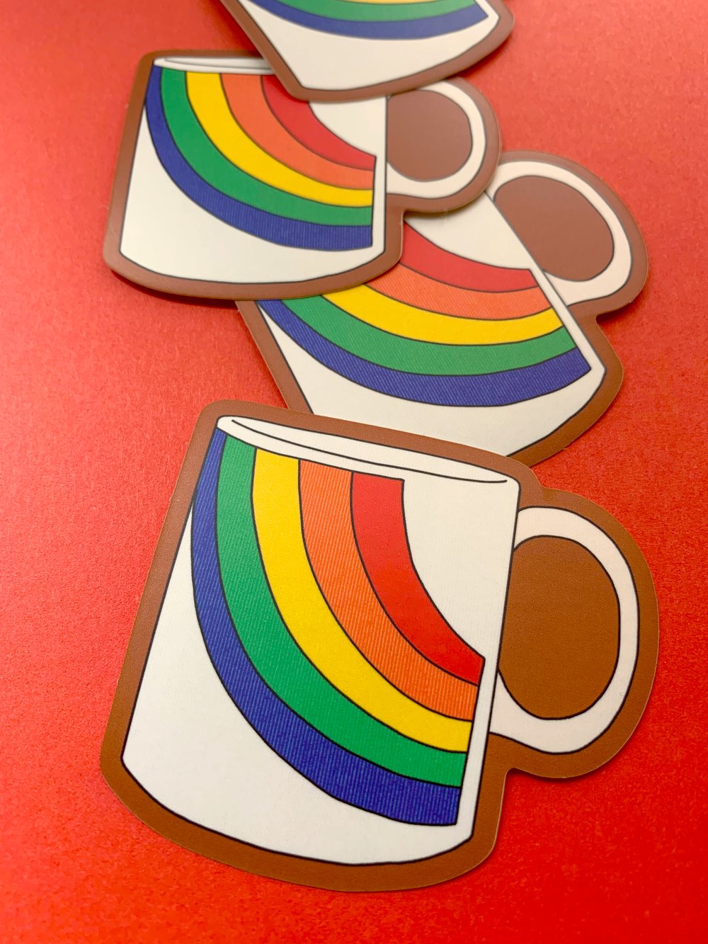 Vintage Rainbow Mug-weatherproof sticker