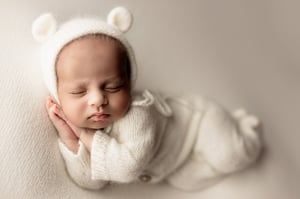 Image of Footed Romper and Bonnet Set - WHITE