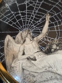 Image 4 of “Paradise lost & Regained  " 1800's engraving  with preserved spider web - 5