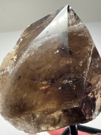 Image 13 of Smoky Quartz Natural Point With Rainbows On Stand | Brazil #2650