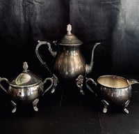Image 1 of Service à café en métal argent, étamé, début du XXème siècle. 