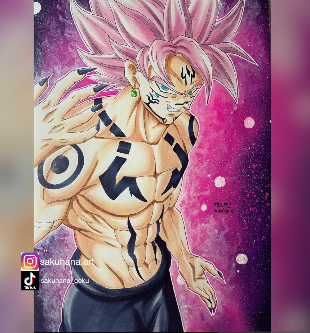 Goku x sukuna fusion sakuhana art