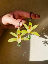 💚Olive Cymbidium Earrings💚 