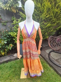 Image 9 of Havana Halter Dress- classic statement holiday piece- one size - YELLOW POP PURPLE