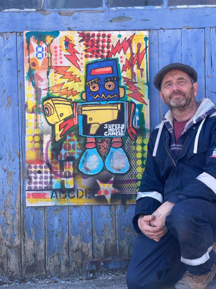 Image of Super 8 pop art robot print A2