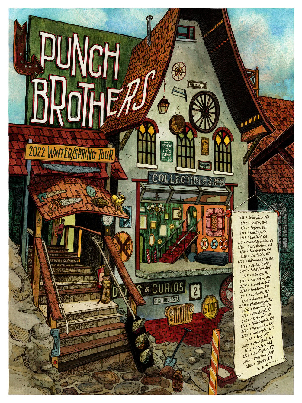 Punch Brothers (2022 Winter/Spring Tour) • L.E. Official Poster (18" x 24")