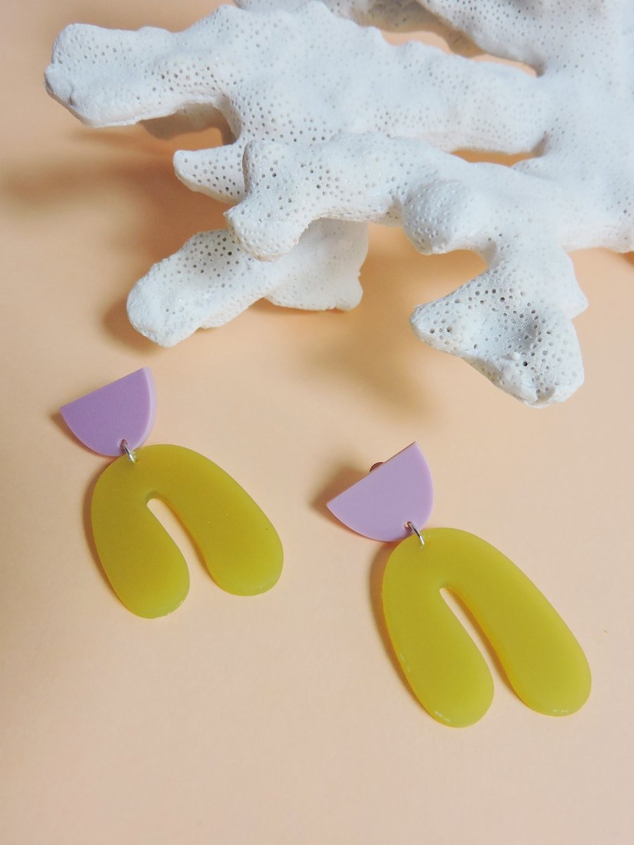 Image of Pendientes IRIS - Verde y lila