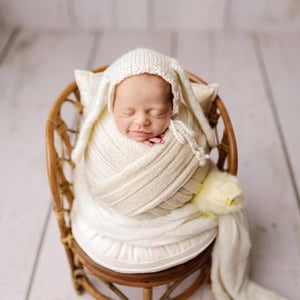 Image of Mohair Knit Wraps - cream/ecru/beige