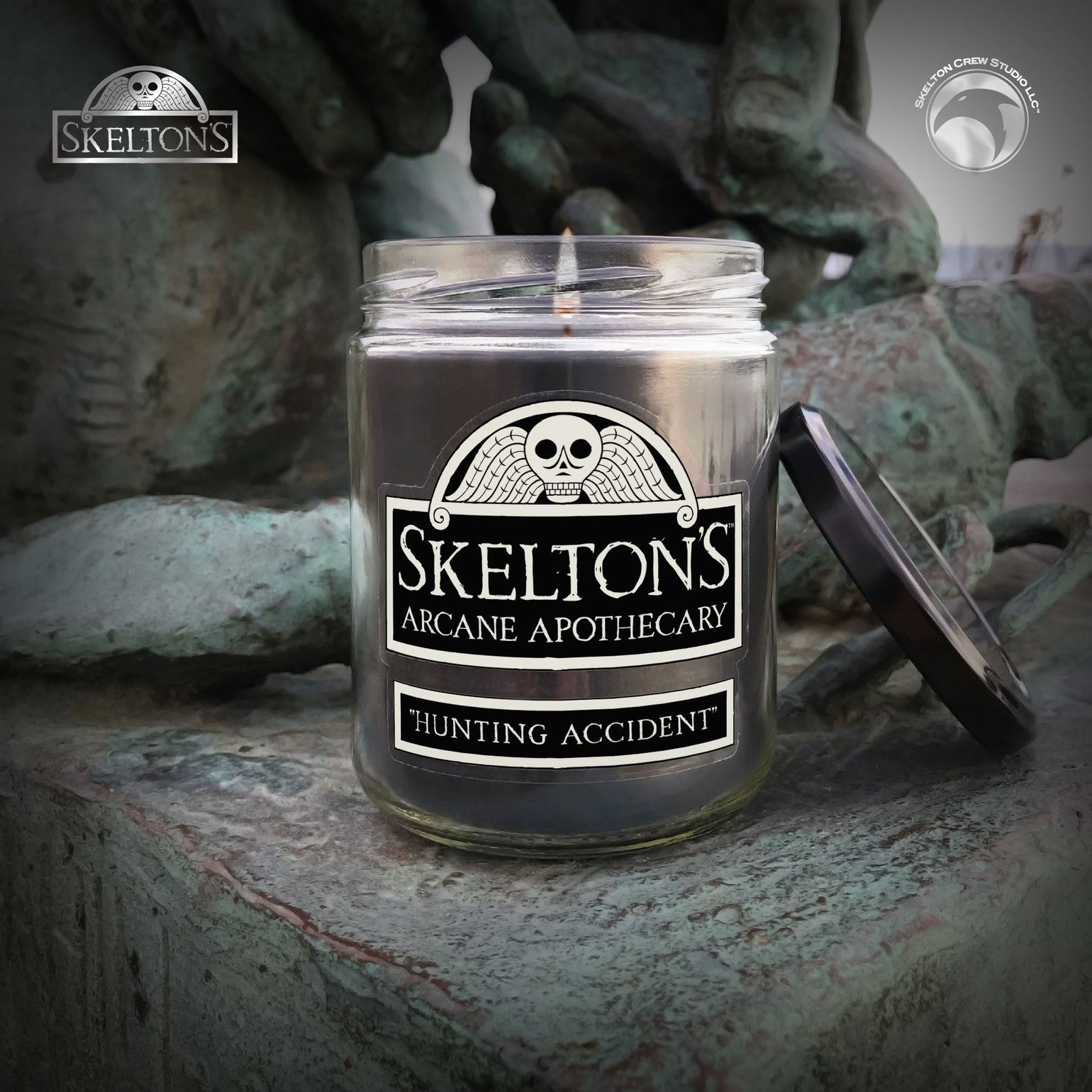 Image of Skelton's Arcane Apothecary: "Hunting Accident" candle! FREE U.S. SHIPPING!