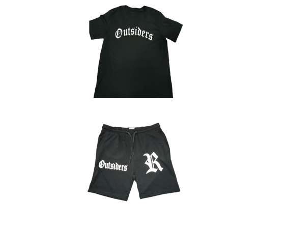 Image of Rebel Outsiders " Black" Shirts And Shorts Set 