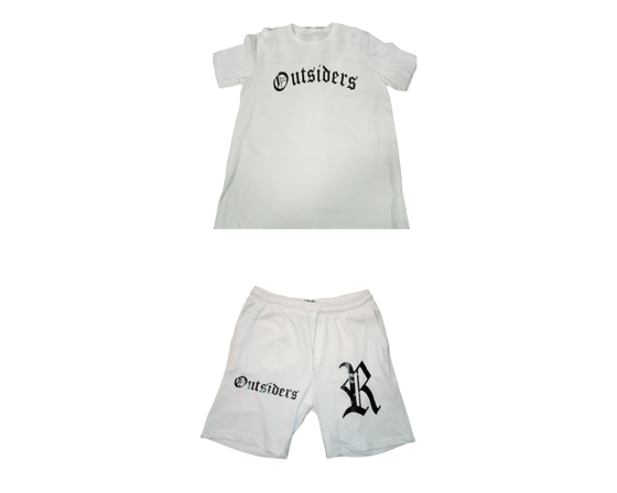 Image of Rebel Outsiders " White " Shirt And Short Set