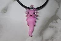 Image 2 of Axolotl Glass Pendant with Necklace