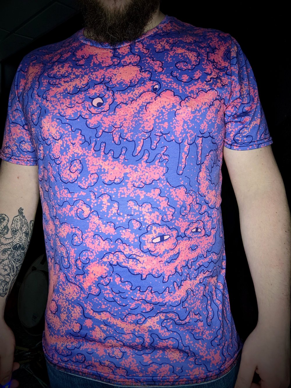 Miasmic Purple Smoke Cover Art All-Over Printed Shirt (MADE TO ORDER)