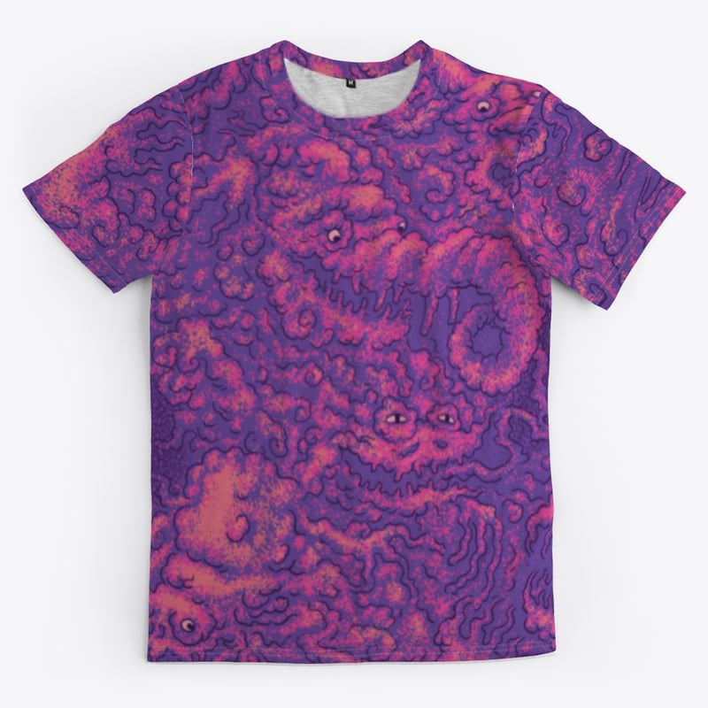 Miasmic Purple Smoke Cover Art All-Over Printed Shirt (MADE TO ORDER)