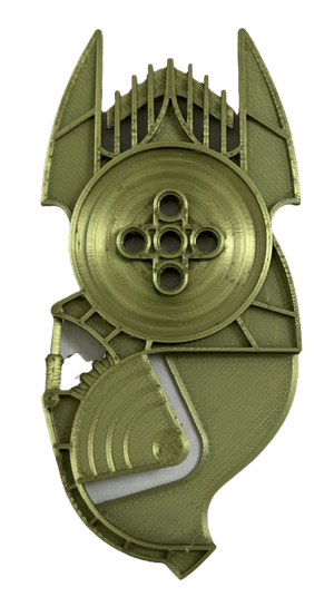 Image of Bionicle Toa Hagah Shield by KingSidorak (Toa Bomonga, FDM Plastic-printed, Metal Green)